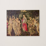 Primavera, Allegory of Spring by Sandro Botticelli Jigsaw Puzzle<br><div class="desc">Primavera or Allegory of Spring c. 1482 by Sandro Botticelli (1444-1510) is a vintage Renaissance fine art mythology nature painting featuring a group of mythological figures in a forest or garden. Allegorical for the lush growth of the Spring season. There are six women, two men and a blindfolded putto angel...</div>