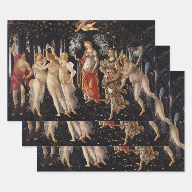 Primavera, Allegory of Spring by Sandro Botticelli Wrapping Paper Sheet (Set)