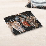 Primavera Botticelli Square Paper Coaster<br><div class="desc">Primavera by Botticelli. Classic multi-figure portrait in nature. Reproduction of famous works of art  images in the public domain.</div>
