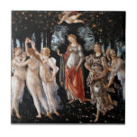 Primavera Botticelli Tile<br><div class="desc">Primavera by Botticelli. Classic multi-figure portrait in nature. Reproduction of famous works of art  images in the public domain.</div>