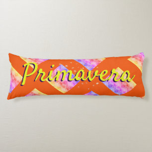 Primavera colorful yellow orange pink pattern body cushion