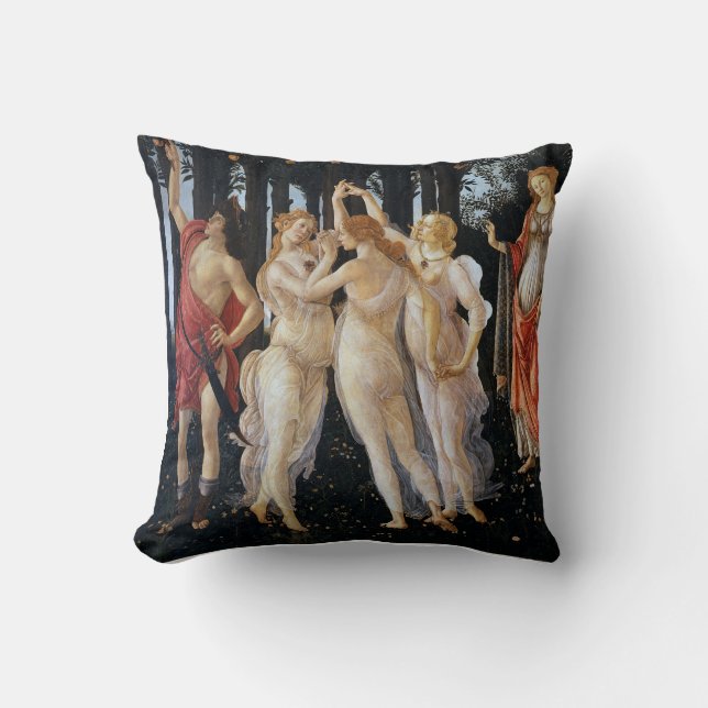 Primavera (detail), Sandro Botticelli, 1482 Cushion (Front)