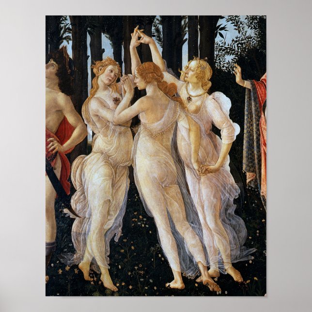 Primavera (detail), Sandro Botticelli, 1482 Poster (Front)