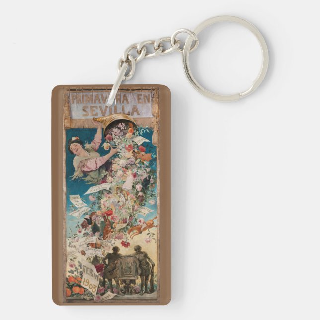 “Primavera en Sevilla” vintage art key chain (Back)