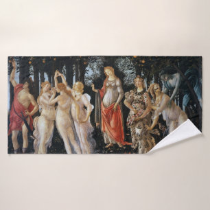 Primavera, Sandro Botticelli, 1482 Bath Towel