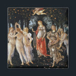 Primavera, Sandro Botticelli, 1482 Magnet<br><div class="desc">Sandro Botticelli(1445 – May 17, 1510) was an Italian painter of the Early Renaissance. He belonged to the Florentine School under the patronage of Lorenzo de' Medici, a movement that Giorgio Vasari would characterize less than a hundred years later in his Vita of Botticelli as a ""golden age"". Botticelli's posthumous...</div>