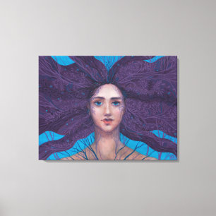 Primavera Spring Goddess Fantasy Surreal Portrait  Canvas Print