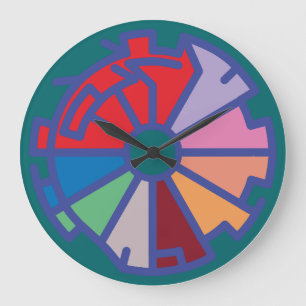 PRIME LINE Chained Number colors by MASANSER PIXEL Large Clock