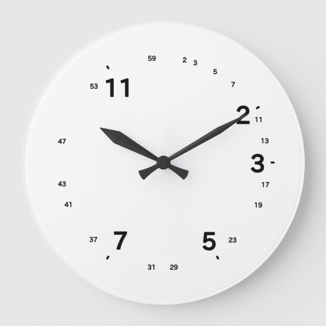 Prime Number Clock for Math Fans (Front)
