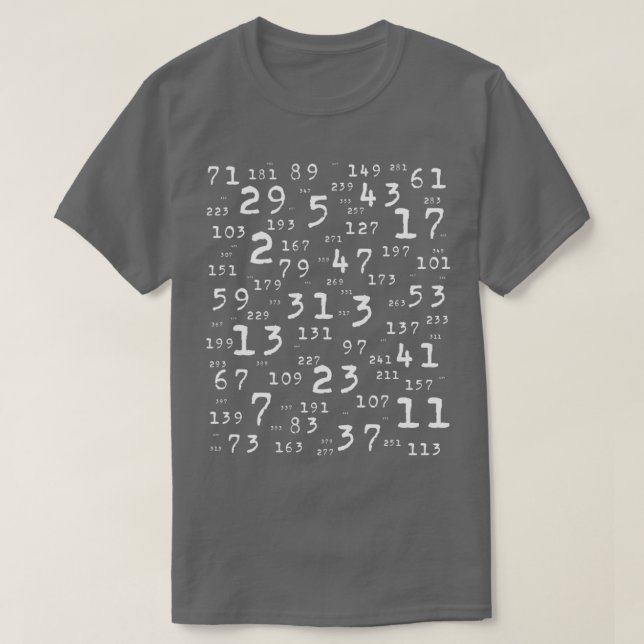 Prime Numbers Maths T-Shirt (Design Front)