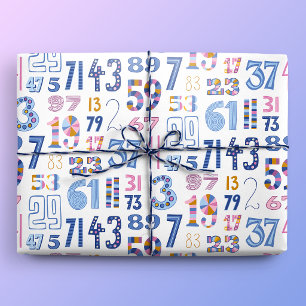 Prime Numbers to 100 White Wrapping Paper