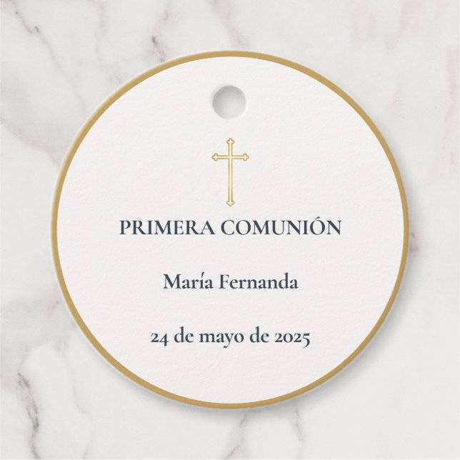 Primera Comunión Cross Favour Tags (Front)