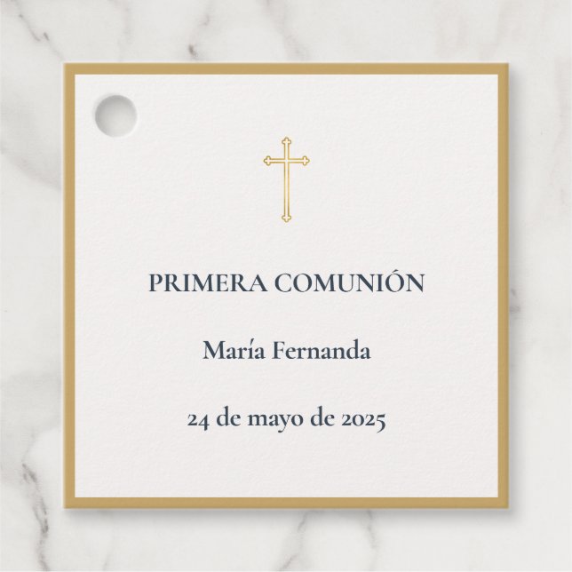 Primera Comunión Cross Favour Tags (Front)