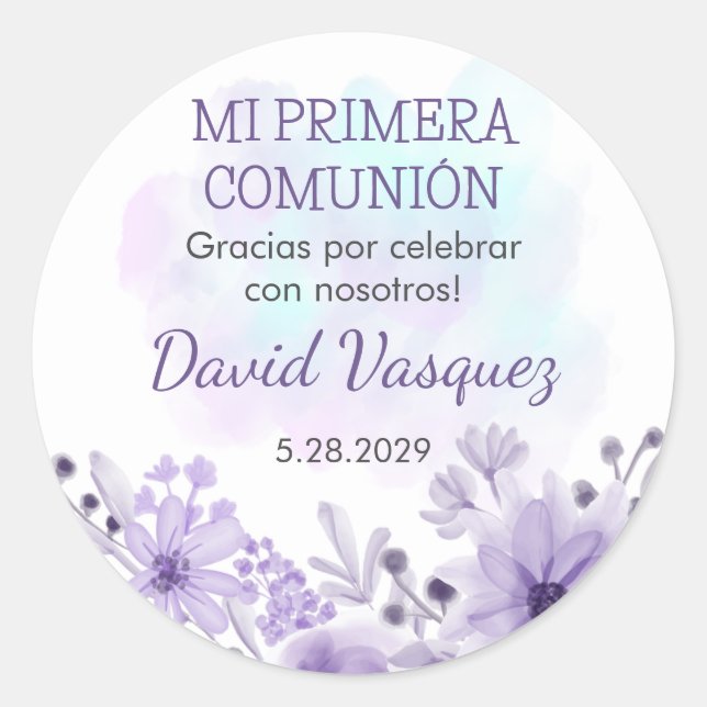 Primera Comunion Gifts and Favours First Communion Classic Round Sticker (Front)