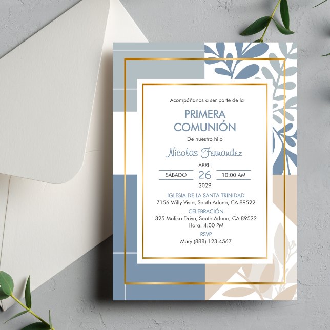 Primera Comunion Spanish  Elegant First Communion Invitation (Creator Uploaded)