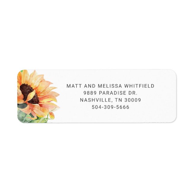 Primerose Yellow Sunflower Floral Return Address (Front)