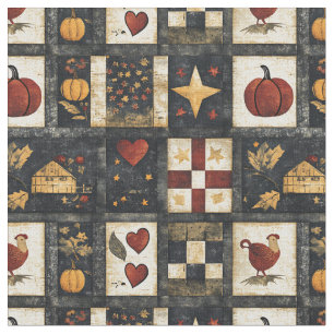 Primitive Autumn Quilt Pattern Farmhouse Harvest Fabric
