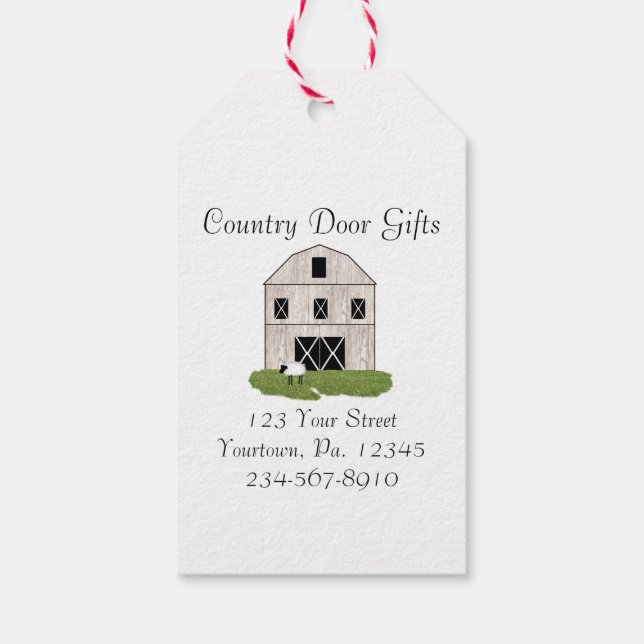 Primitive Barn Gift Tags (Back)