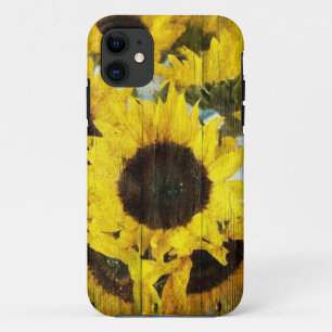 Primitive Barn Wood Western Country Sunflower Case-Mate iPhone Case