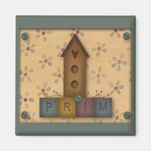Primitive Birdhouse Magnet