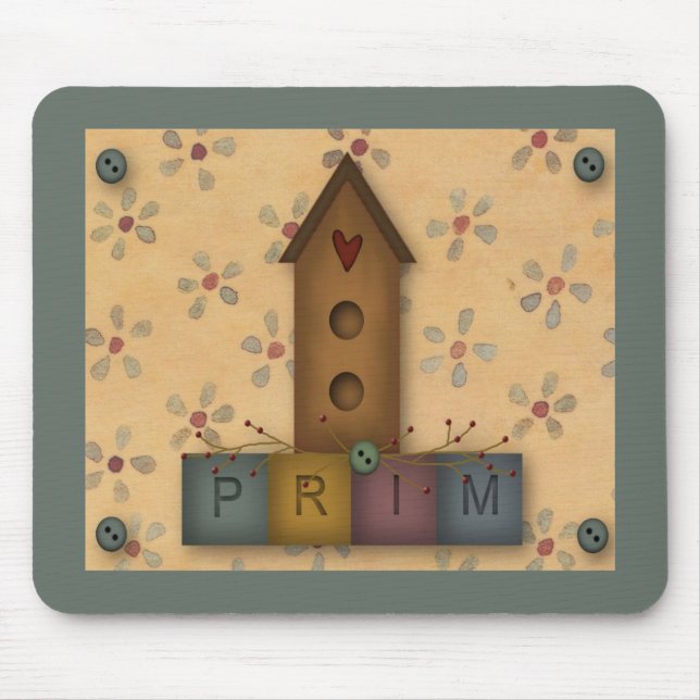 Primitive Birdhouse Mousepad (Front)