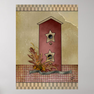 primitive Birdhouse poster