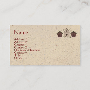 Primitive Birdhouses Business Card