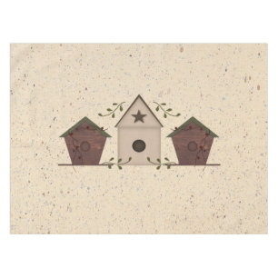 Primitive Birdhouses Tablecloth