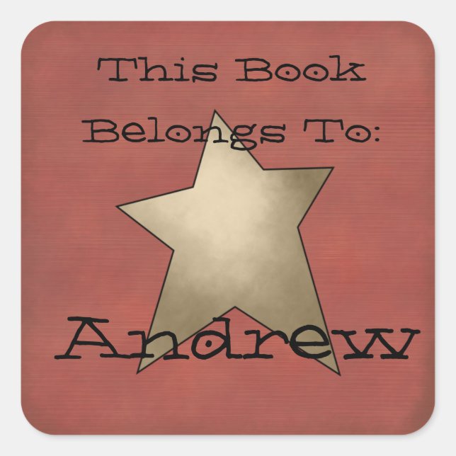 Primitive book plate square sticker (Front)