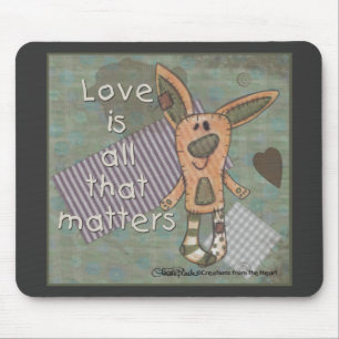Primitive Bunny Mouse Pad
