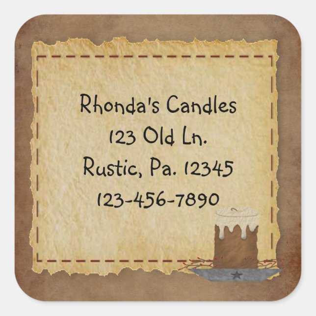 Primitive Candle Sticker (Front)