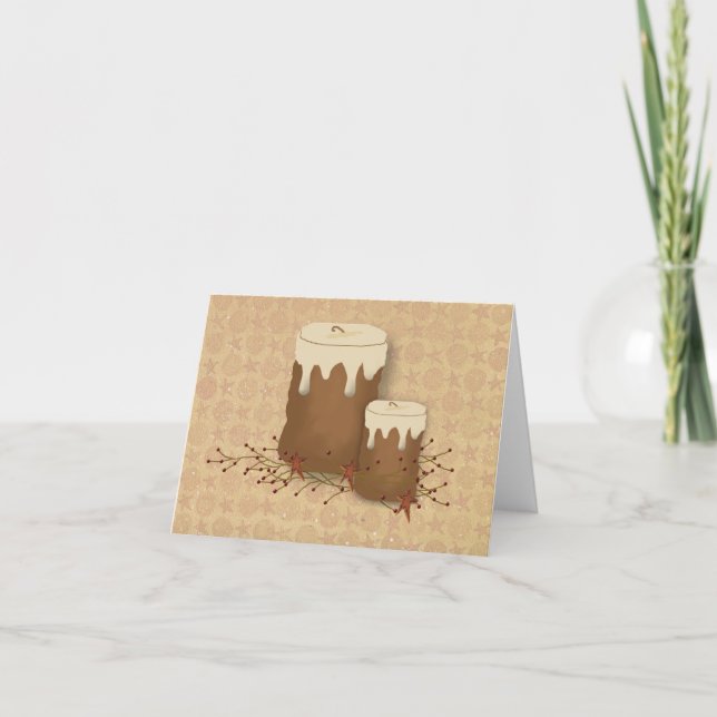 Primitive Candles Note Card (Front)