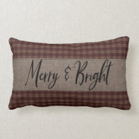 Primitive Christmas Burgundy Homespun Merry