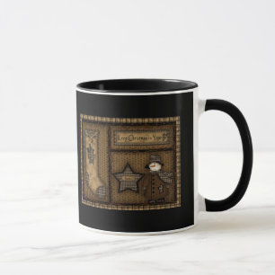 Primitive Christmas Cory Snowman Mug