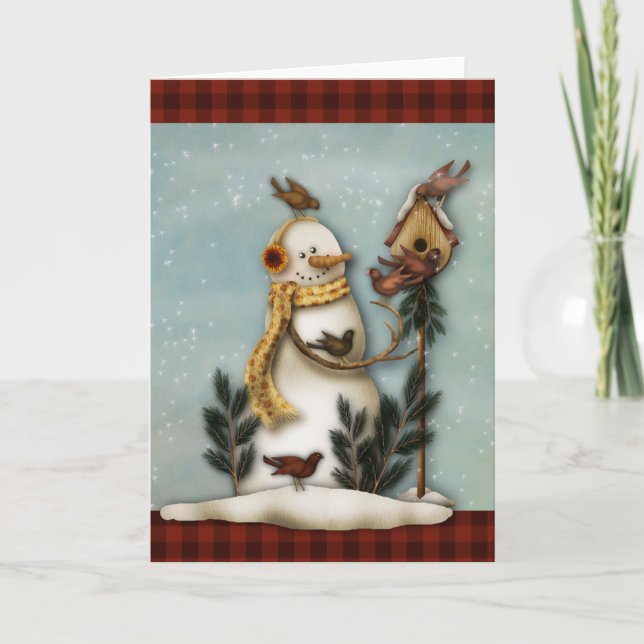 Primitive Christmas Greeting Card (Front)