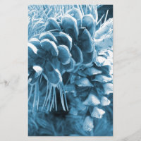 Primitive Christmas pine tree ice blue pinecone