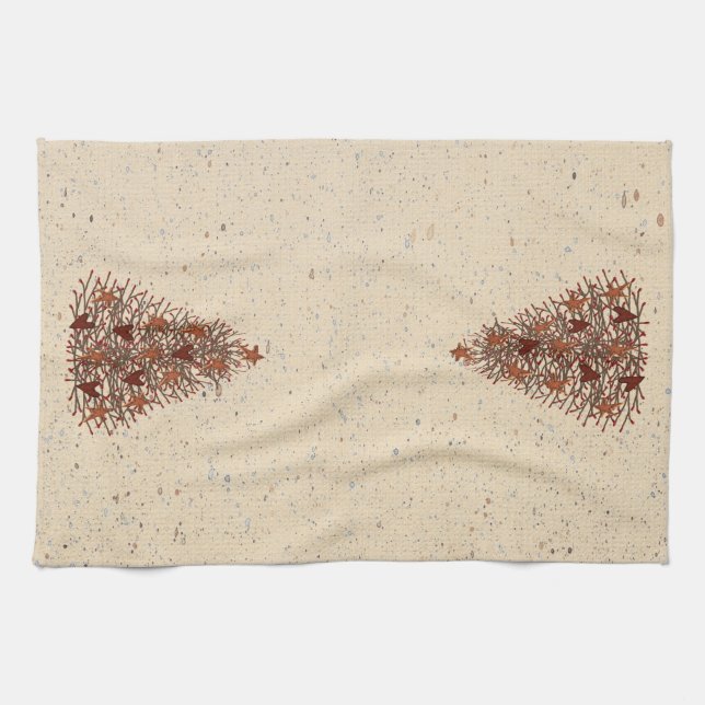 Primitive Christmas Tree  Kitchen Towel (Horizontal)