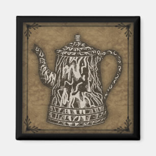 Primitive Coffee Pot Magnet. Magnet