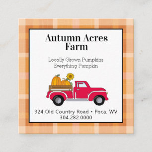 Primitive Country Autumn Farm Fall Square Business Card