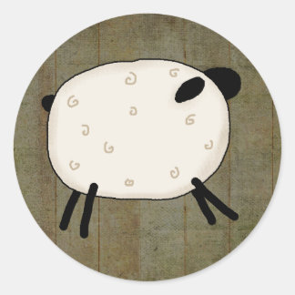 Primitive country classic round sticker