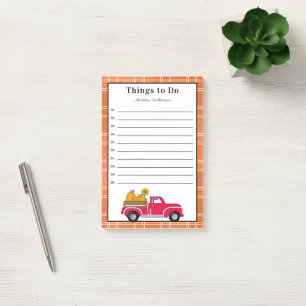 Primitive Country Fall Pumpkin Truck To Do  Post-it Notes