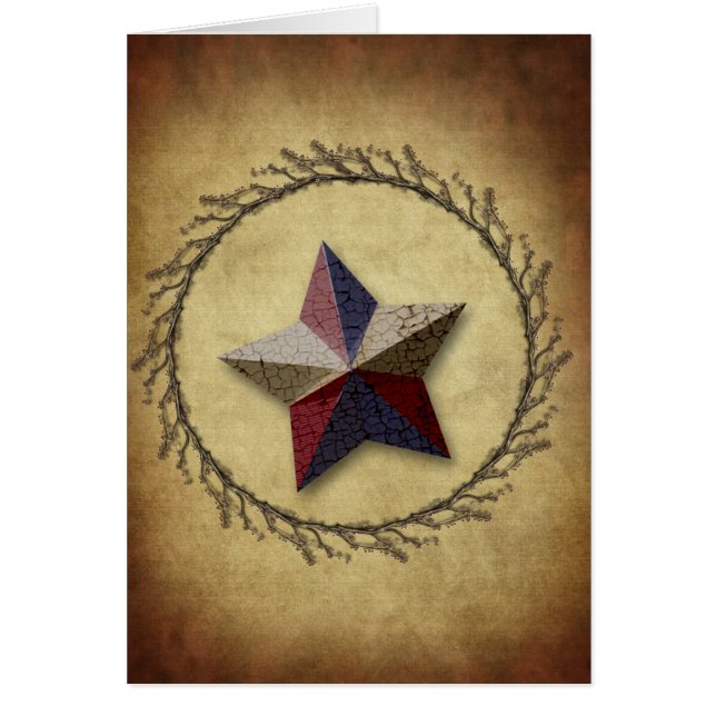 Primitive Country Star Card (Front)