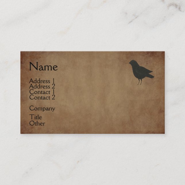 Primitive Crow Business Card (Front)