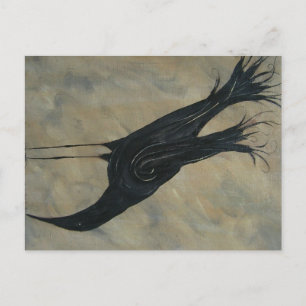 Primitive Crow Postcard