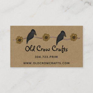 PRIMITIVE CROWS ON KRAFT BUSINESS CARD
