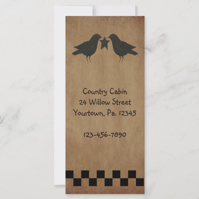 Primitive Crows Rack Card Book Mark (Front)