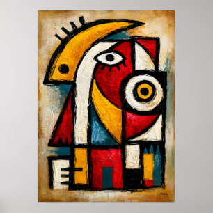 Primitive Cubist Oracle Bold Abstract Geometric Poster