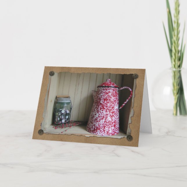 Primitive Cupboard Birthday Card (Front)