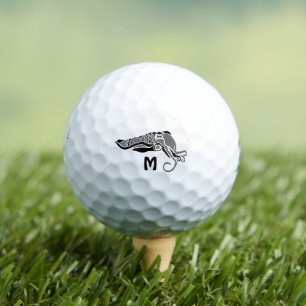 Primitive Cuttlefish in a Dark Stencil Style Golf Balls