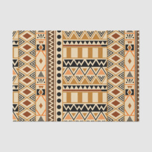Primitive Ethnic Tribal Pattern in Earth Colours  Tissue Paper